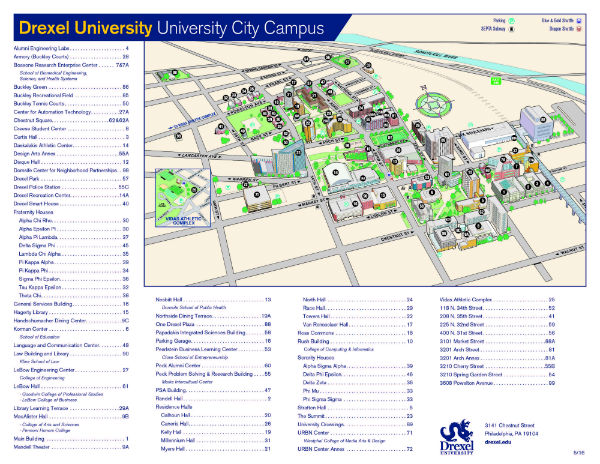 Drexel University Campus Map 